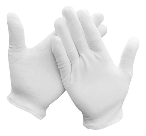 6 Pares De Guantes Blanco De Algodón Para Industria, Joyería