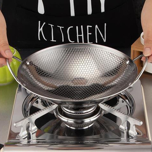 . 3 Panela Wok De Orelha Dupla, Panelas Wok De Aço