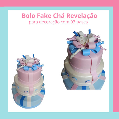 Bolo Fake Em Isopor Encapado Com Eva - Chá Revelação - Bebê