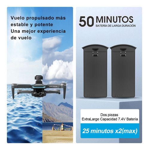 SJRC L200PRO HD MAX Mini Dron Con Cámara 8k Profesional Sin Escobillas 2 Baterías Negro 2.4 GHz