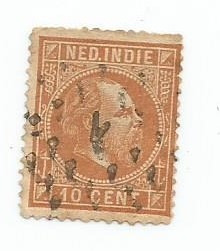 Selos Da India Holandesa,guilherme 3°,10c 1870,usado.