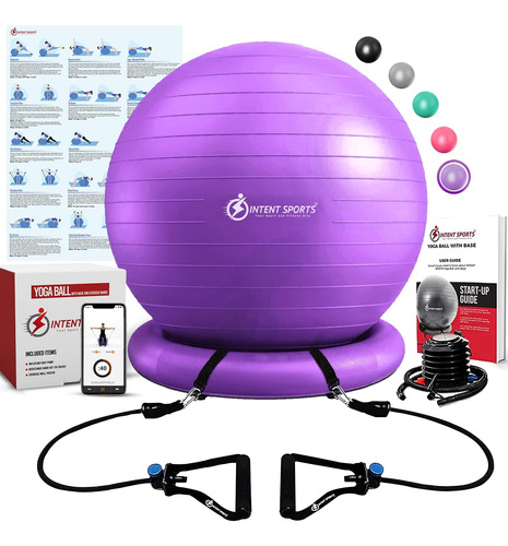 Yoga Ball Chair  Stability Ball With Inflatable Stability B