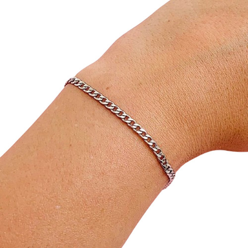 Pulsera Groumet 3mm De Acero Quirurgico Unisex Aqp 048