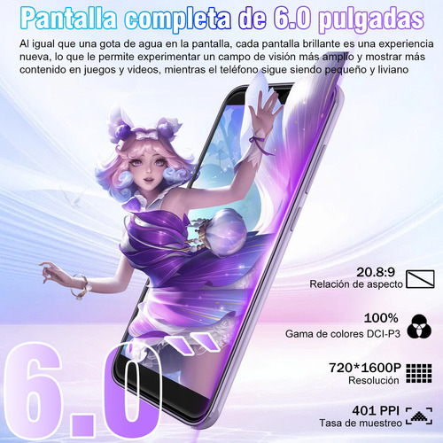 TWL F5 9-rush Dual SIM 16 GB violeta 2 GB RAM