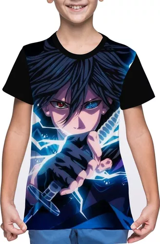 Camiseta Infantil com Estampa do Sasuke Acompanha Bandana