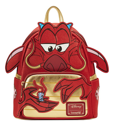 Loungefly Disney Mulan 25th Anniversary Mushu Glitter Cosplay Mini Backpack