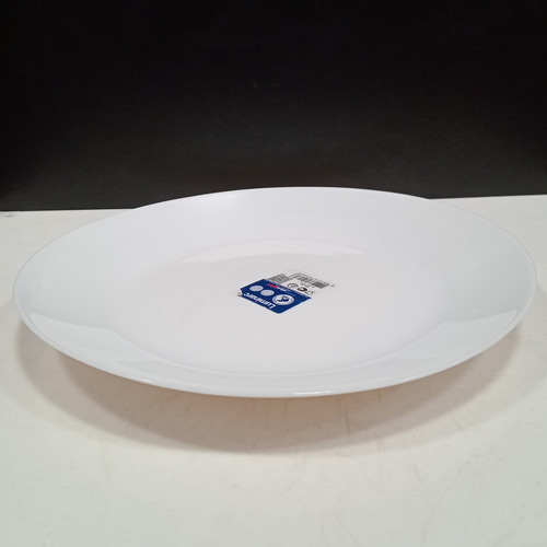 Arcopal Zelie Jogo 6 Pratos Raso 25cm Vidro Temperado Branco Liso