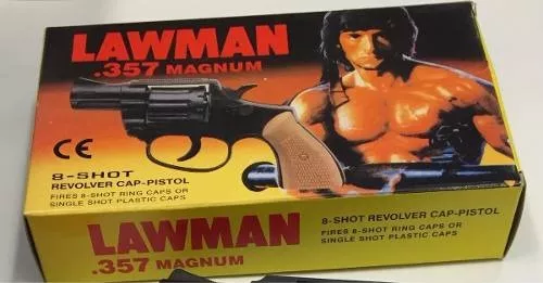 Arma Revolver Pistola Rambo Lawman 2 Cartela Espoleta 100 Bb - Escorrega o  Preço