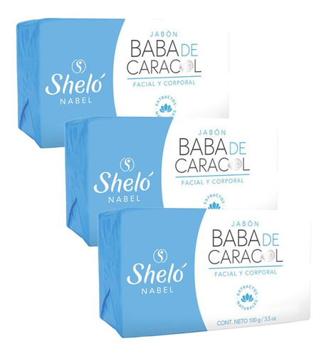  Baba De Caracol Shelo Jabón 100 Gramos 3 Pack