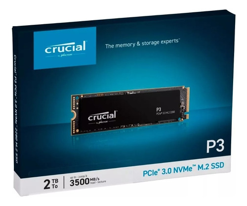 Disco Sólido Ssd Interno Crucial Ct2000p3ssd8 P3 2tb Negro