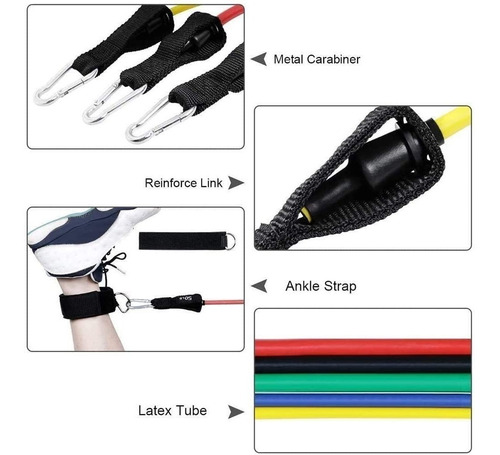 Pack 5 Bandas Elasticas De Resistencia Ligas Entrenamiento