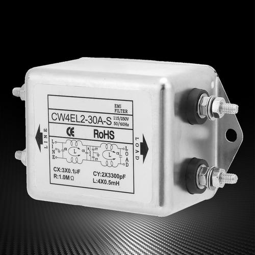 Filtro Emi De 115 V/250 V Cw4el2-30a S Alimentación Monofási