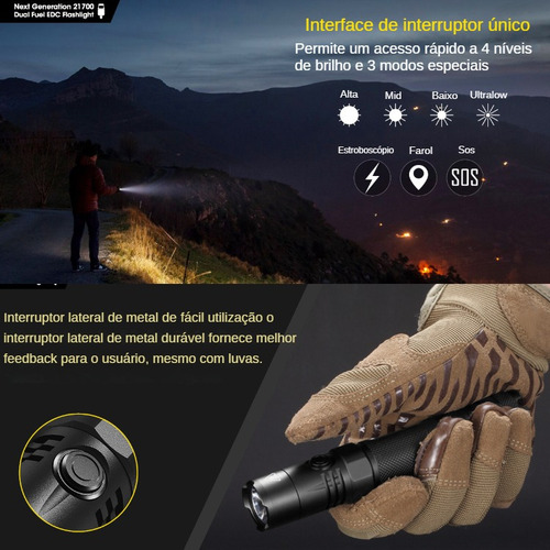Nitechere Mh10v2 Linterna De Luz Fuerte 1200lm Táctica Flash