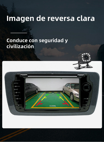 Auto Estéreo Android Carplay Android Auto 2+32GB Seat Ibiza 2009-2013 Autoestéreo Pantalla Táctil 7'' IPS Con Pantalla Para Carro Mirror Link Wifi Bluetooth Cámara Fm Bt Hd Aux Tf Usb GPS DSP