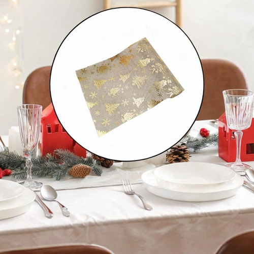 De Mesa Con Estampado De Árbol De Navidad, De