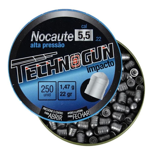 Chumbinho Carabina De Pressão Technogun Nocaute 5.5mm 250un.