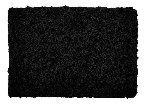Imagen 1 de 10 de Alfombra Baño Cotton Touch Super Suave Negro Rectangular