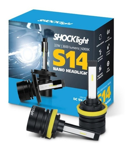 Lâmpada Led Nano Shocklight S14 H1 H3 H7 H11 H16 H27 Hb3 Hb4