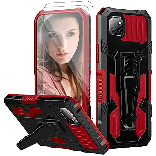 Funda Para Boost Mobile Celero 5g Rojo Grado Militar A Pr-02