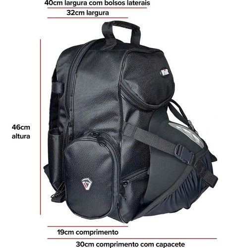 Imagem 3 de 6 de Mochila Hípica Vtr Pra Capacete Bota Chicote Hipismo Unissex