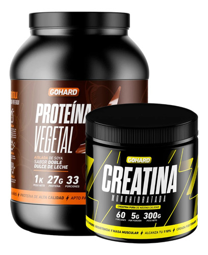 Proteina Vegetal 1 Kg + Creatina 60serv Gohard