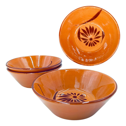 Plato Pozolero Hondo 10 Piezas Plato Pozole Terracota Pozolero
