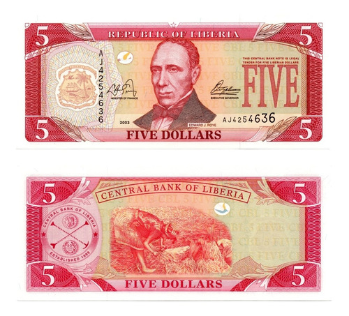 Imagen 1 de 1 de Liberia 5 Dólares Año 2003 Unc Numismatic Collection