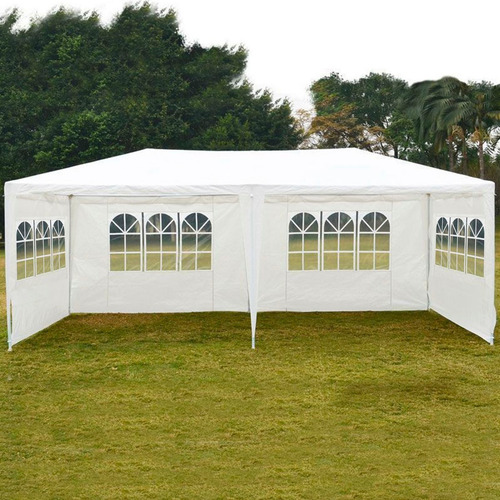 Toldo Reforzado 3x6 Carpa Ventanas Lona Impermeable Blanco