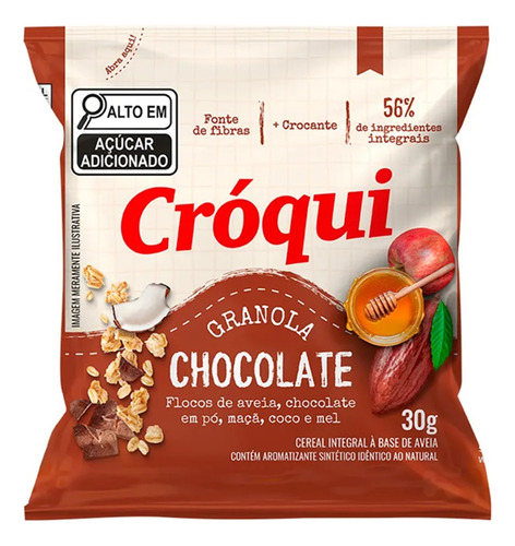 Granola Croqui Personal Chocolate Sache 30g Caixa 10 Unid