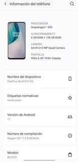 Oneplus Nord N10 5g Dual Sim 128 Gb Midnight Ice 6 Gb Ram