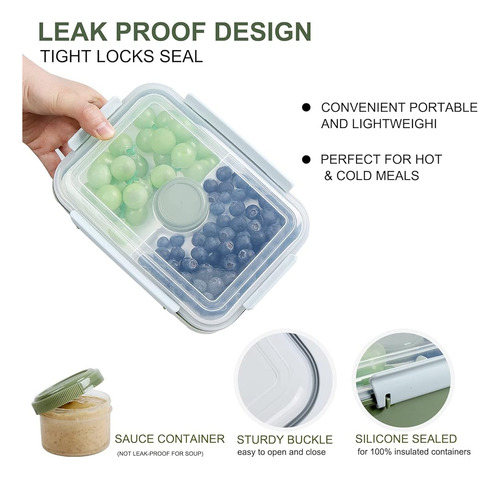 Juego De 3 Contenedores Bento Para Alimentos Y Ensaladas