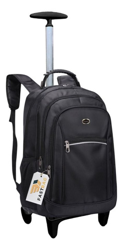 Mochila Rodinha Laptop Notebook Executivo Com Adulto Preta