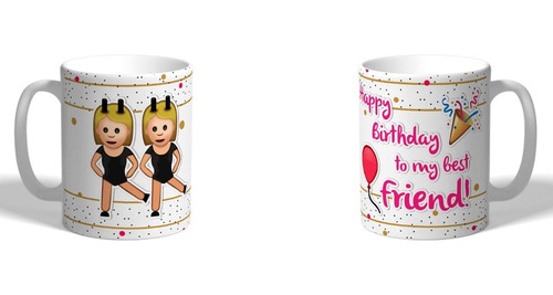 Taza Emoticón Mujeres Con Orejas De Conejo Mejores Amigas