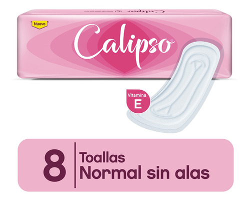 Imagen 1 de 2 de Toallitas Femeninas Calipso Plana Sin Alas X 8 Unidades