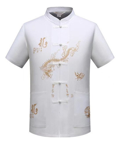 Camisa Masculina De Estilo Tradicional Chino Hanfu Gola Homb