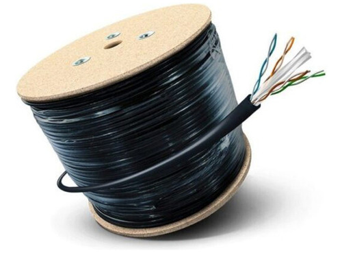 Cable Utp Cat 6 Exterior Doble Forro Awg Cca 300m Negro Jwk