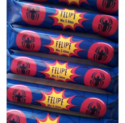 Golosinas Personalizadas Spiderman Candy Bar Para 10 Niños