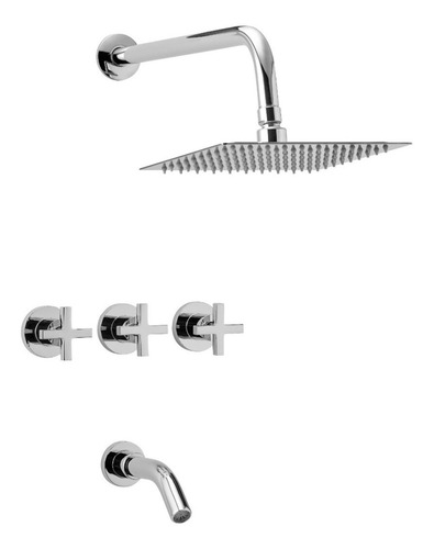 Imagen 2 de 6 de Juego Grifrería Peirano Loop Ducha + Bidet Cierre Cerámico
