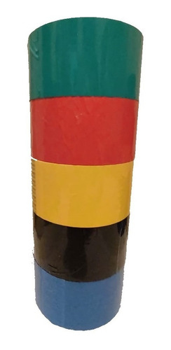 Imagem 1 de 2 de 05 Fita Adesiva Colorida 45x40 Tipo Durex 5 Cores