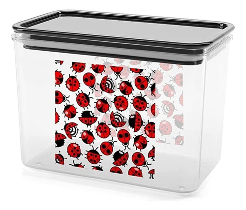 Crawling Ladybugs Food Storage Container Plastic Clear Stor.