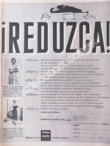 Cartel El Sistema Stauffer De Reduccion De Peso 1959 336