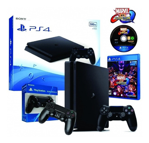 Consola Playstation 4 500gb Slim +joystick Extra +marvel Vs