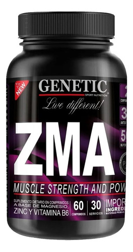 Zma Minerales Zinc + Magnesio + Vitamina B6 - Genetic Sabor Pastillas