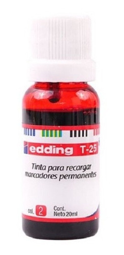 Tinta Edding Para Marcador Permanente T25 - 20ml X6 Unidades