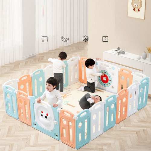 Corral Seguridad Para Bebés Paneles 2*2*0.6m Plegable 22pcs