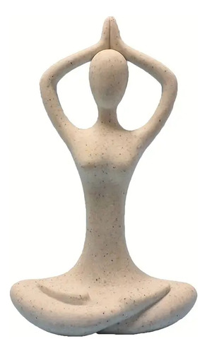 Escultura De Meditación Arte Abstracto Mujer Pose Yoga 36 Cm