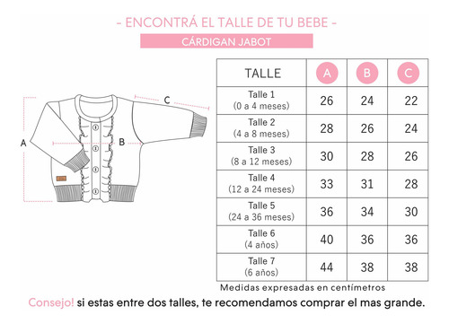 Cardigan Jabot Mini Anima Tejido Abrigo Bebe Kids Dijon