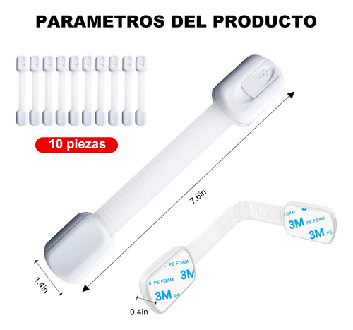 10 Pcs Cerraduras De Seguridad Para Niños, Seguros Para