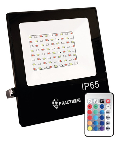 Imagen 1 de 9 de Reflector Led Rgb 30w Exterior 16 Colors Control Remoto Ip65
