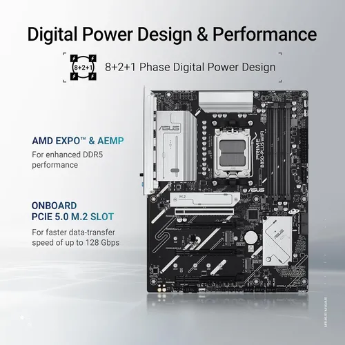 Asus Prime B850-plus Wifi 6e Board Am5, Ddr5, Pcie 5.0